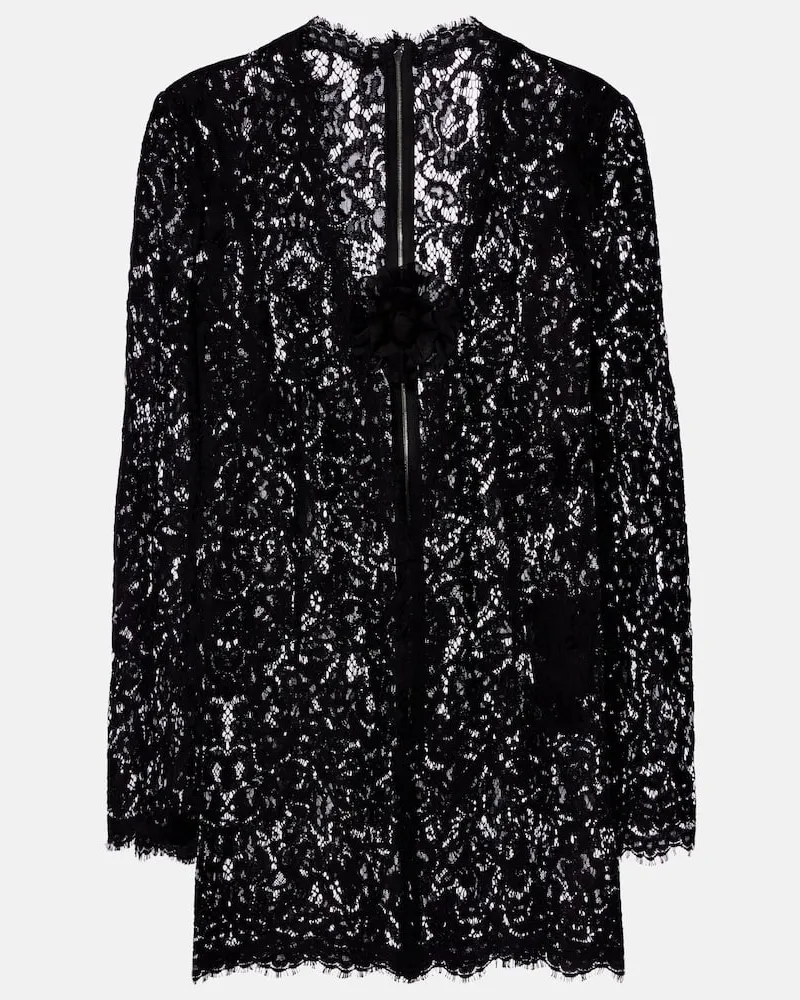Dolce & Gabbana Minikleid aus Spitze Schwarz