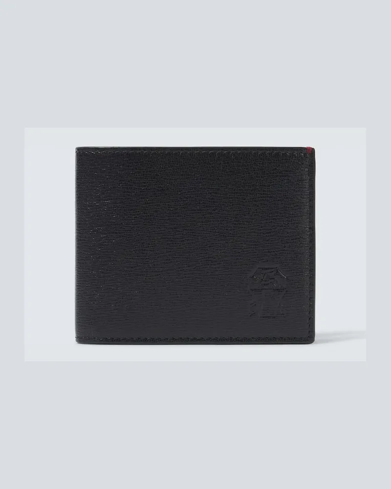 Brunello Cucinelli Portemonnaie aus Leder Schwarz