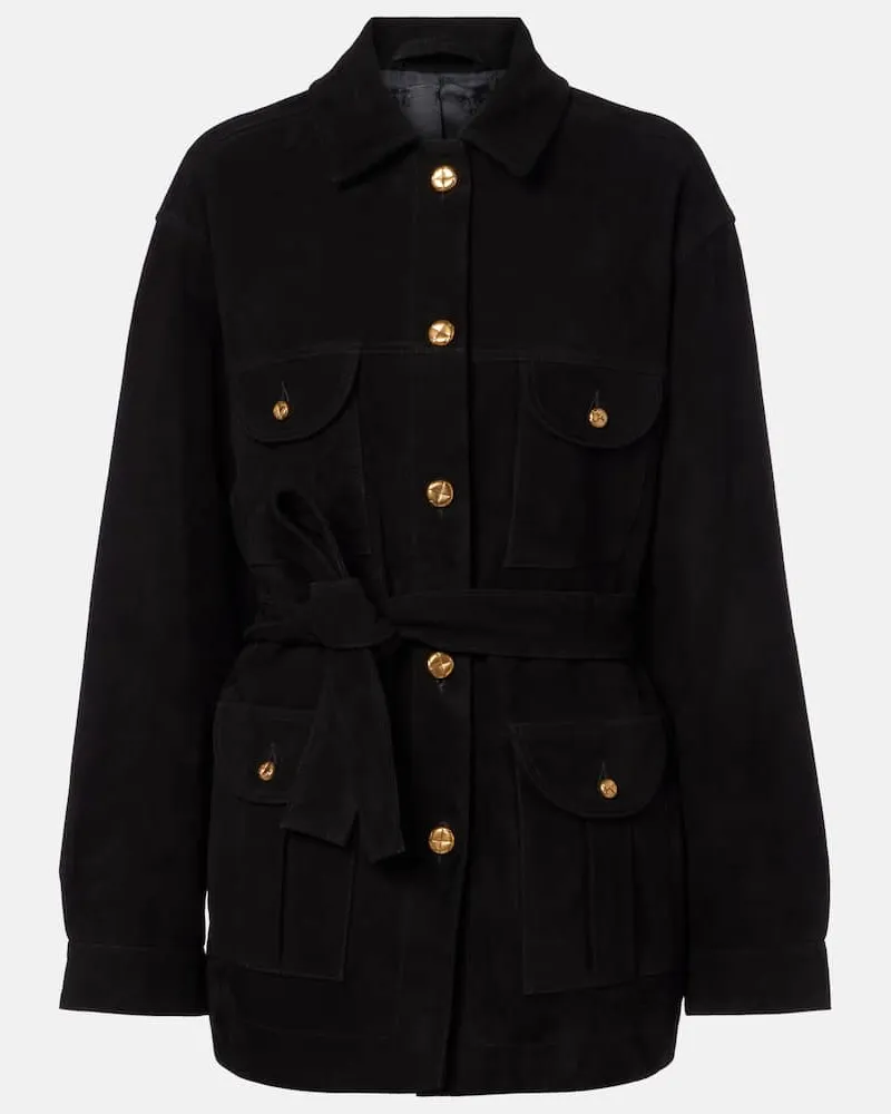 Blazé Milano Blazé Milano Jacke Sahariana aus Veloursleder Schwarz