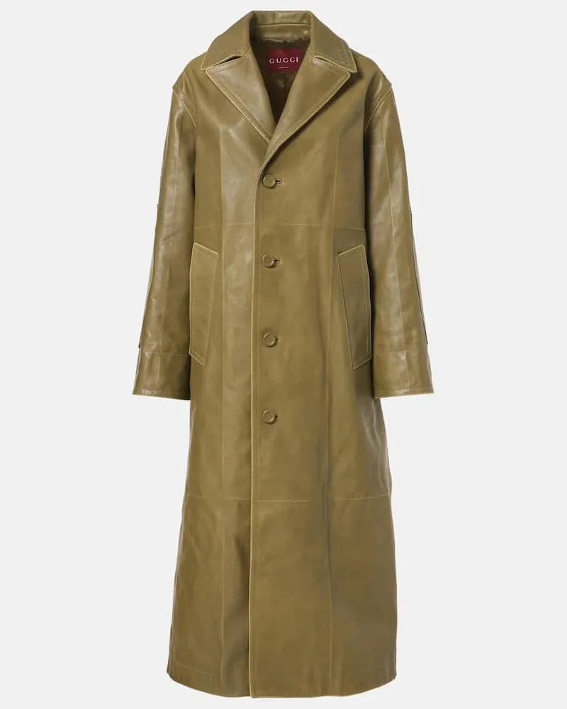 Gucci Mantel aus Leder Grün