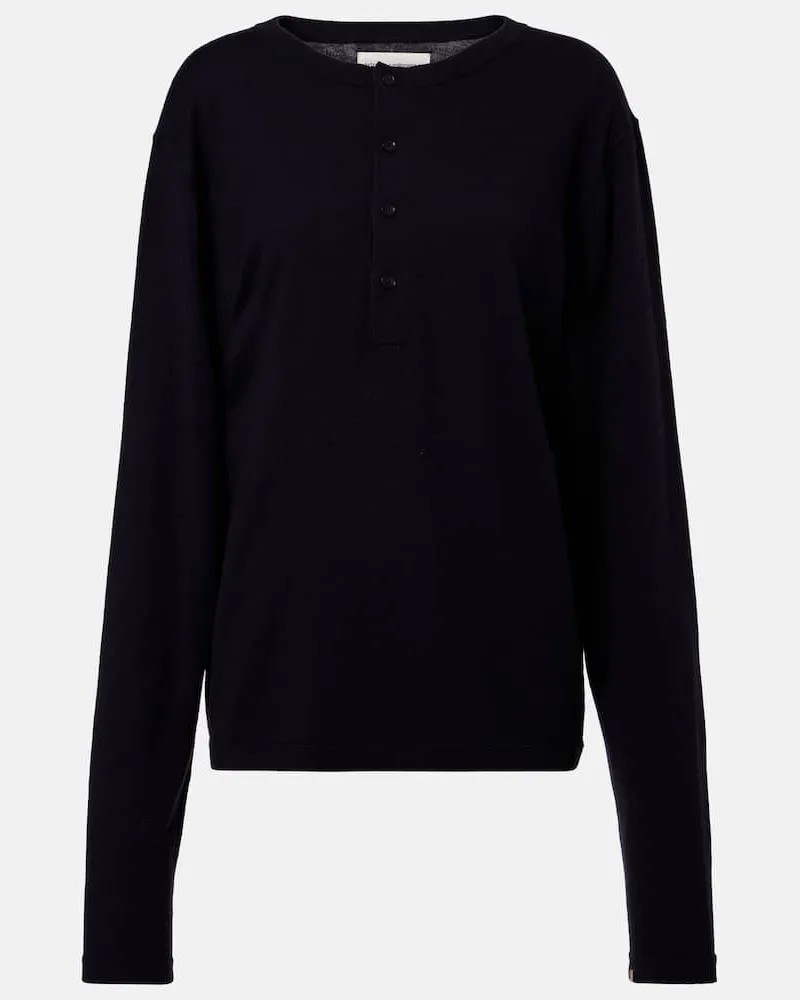 extreme cashmere Henley-Top N°370 Herman Blau