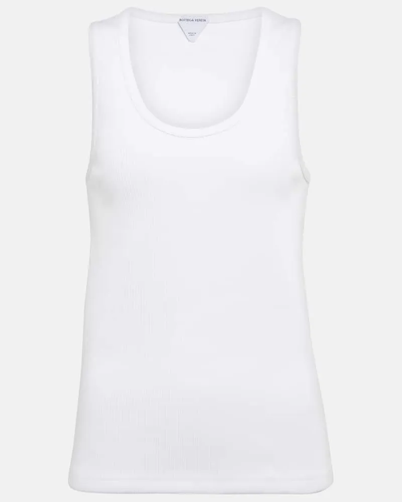 Bottega Veneta Top aus einem Baumwollgemisch Weiß