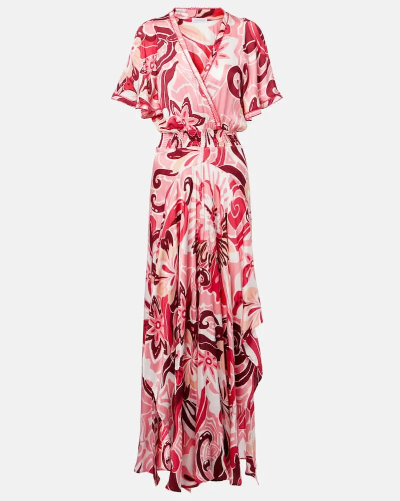 Poupette St Barth Maxikleid Mabelle aus Satin Rot