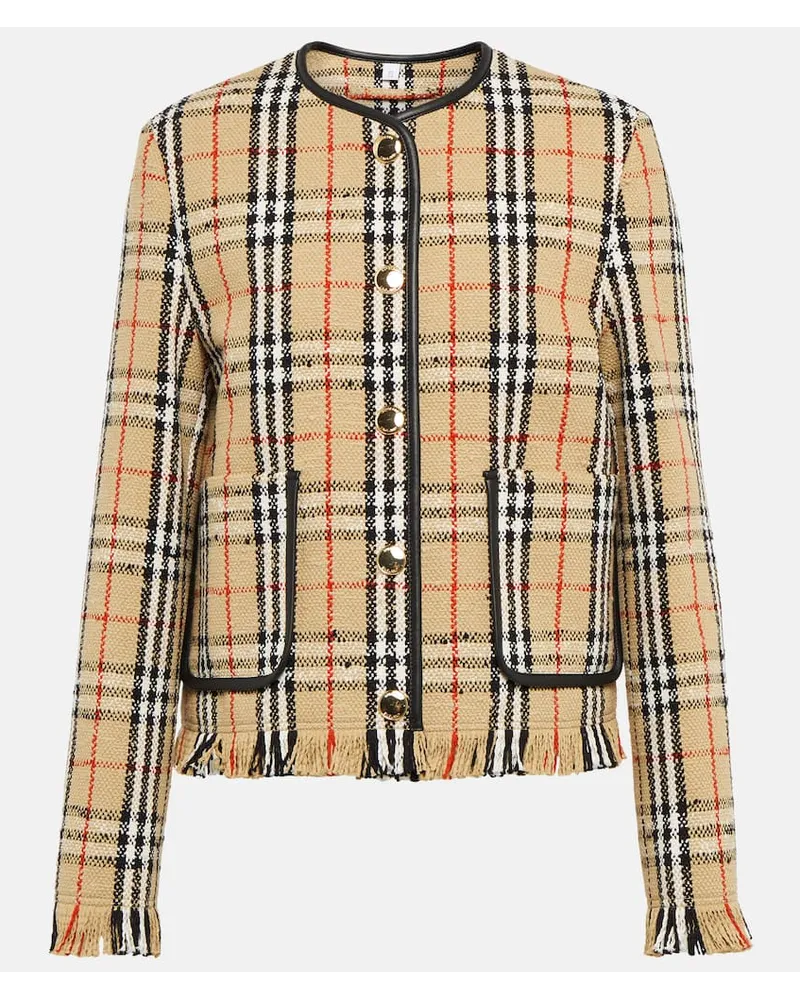 Burberry Jacke aus Baumwolle und Wolle Multicolor