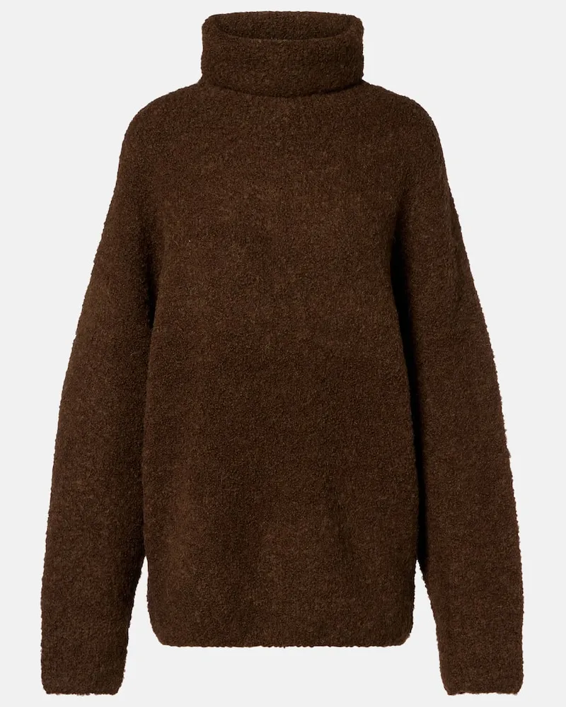 Totême Rollkragenpullover aus Bouclé Braun