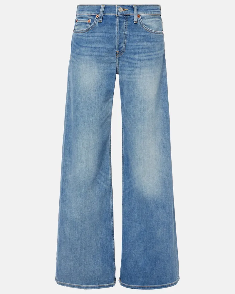 RE/DONE Mid-Rise Wide-Leg Jeans Cotton Stretch Blau