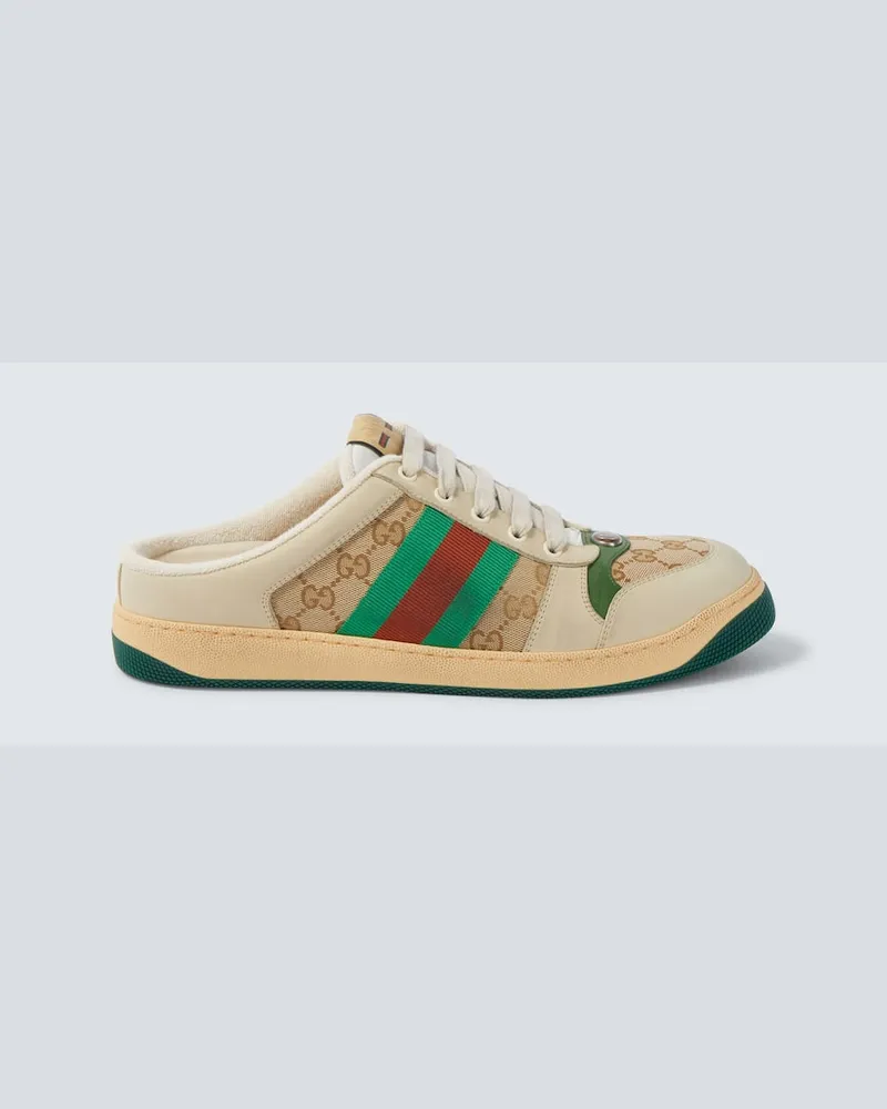Gucci Sneakers Screener GG Canvas mit Leder Beige