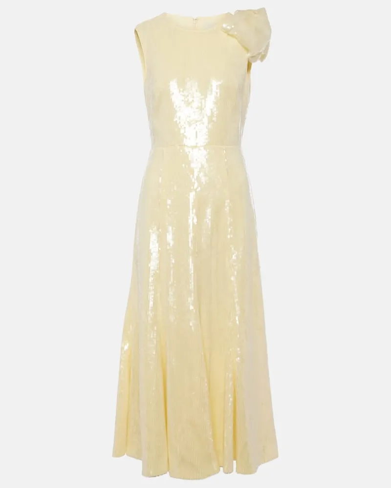 Roland Mouret Midikleid mit Pailletten Gelb