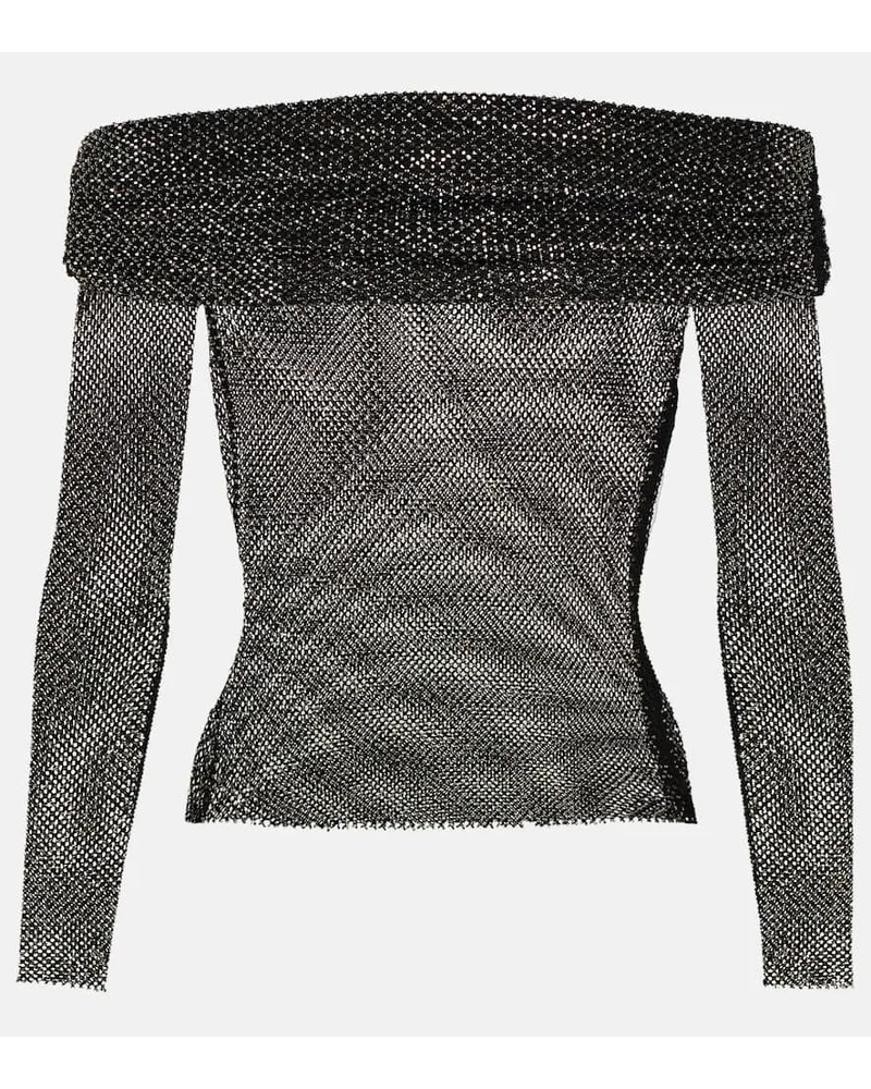 Self-Portrait Off-Shoulder-Top Schwarz