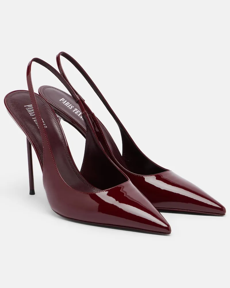Paris Texas Slingback-Pumps Lidia aus Lackleder Burgunderrot