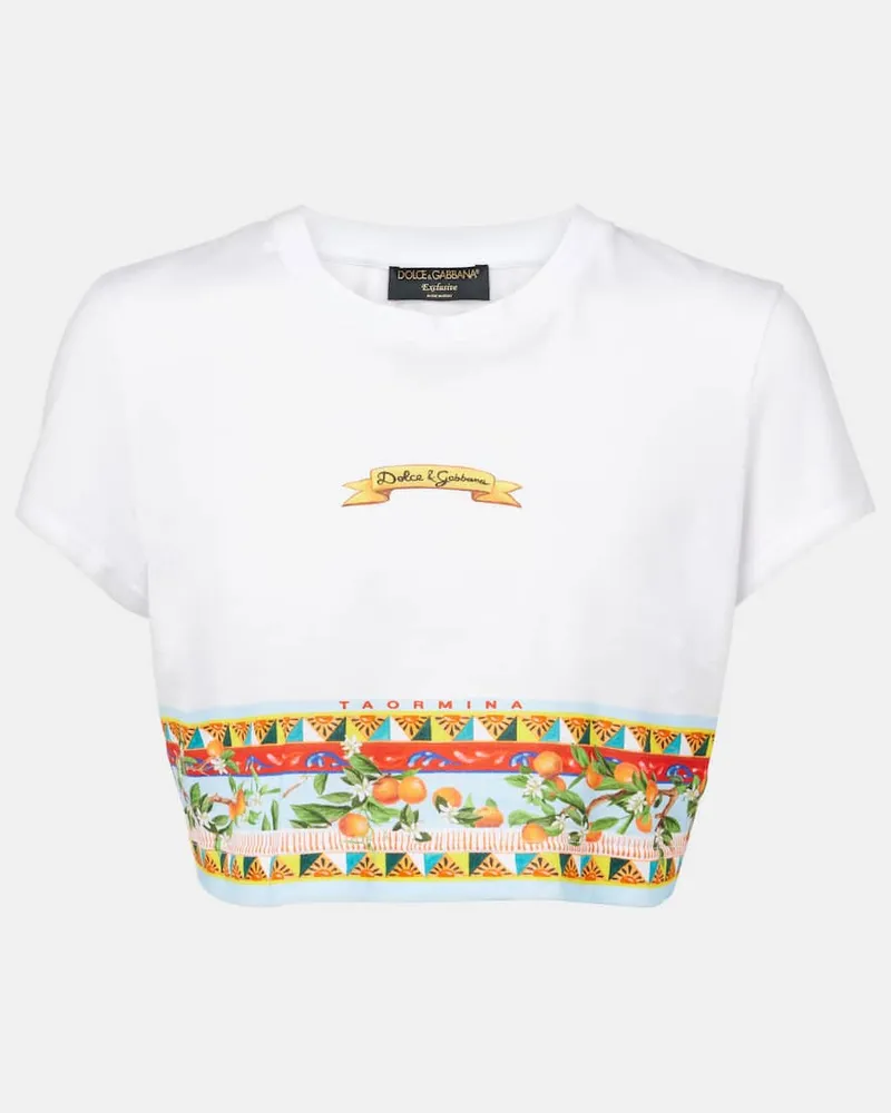 Dolce & Gabbana Cropped-Top aus Baumwolle Weiß