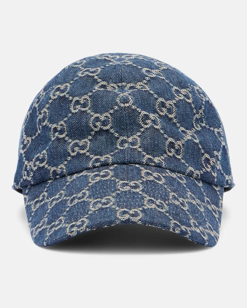 Gucci Baseballcap GG aus Denim Blau