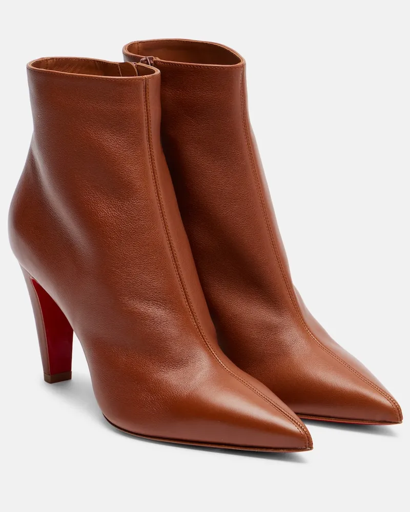 Christian Louboutin Ankle Boots Vibella 85 aus Leder Braun