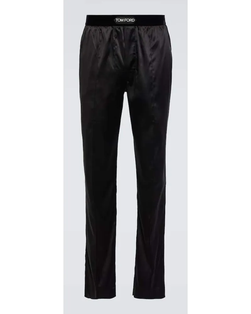 Tom Ford Pyjama-Hose aus einem Seidengemisch Schwarz