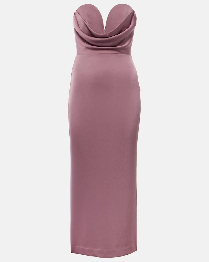 Alex Perry Midikleid aus Satin Rosa
