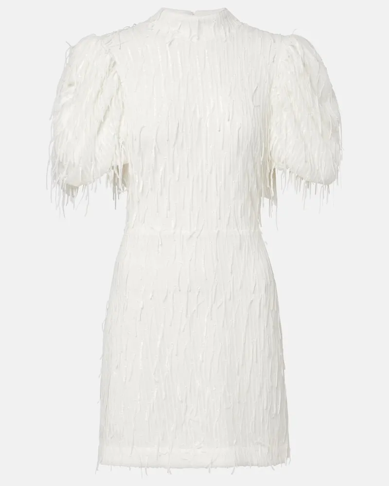 ROTATE Birger Christensen Bridal Minikleid mit Pailletten Weiß