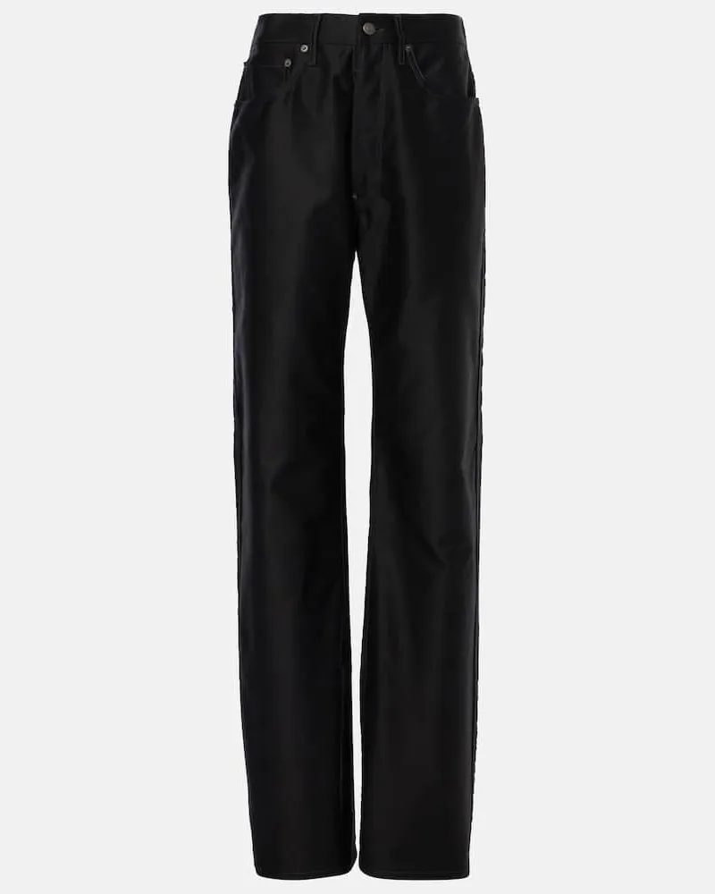 Maison Margiela High-Rise Wide-Leg Jeans Schwarz