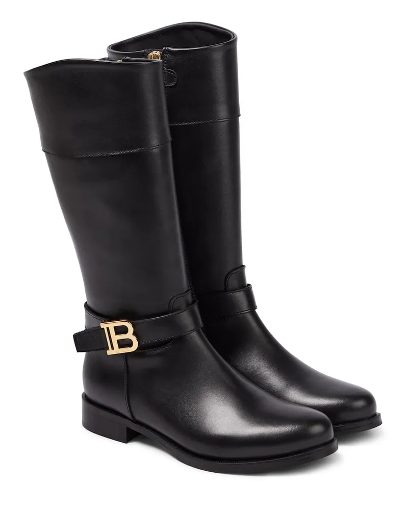 Balmain Stiefel aus Leder Schwarz