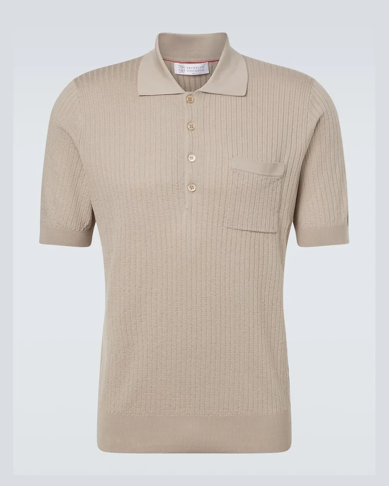 Brunello Cucinelli Polohemd aus Baumwolle Beige