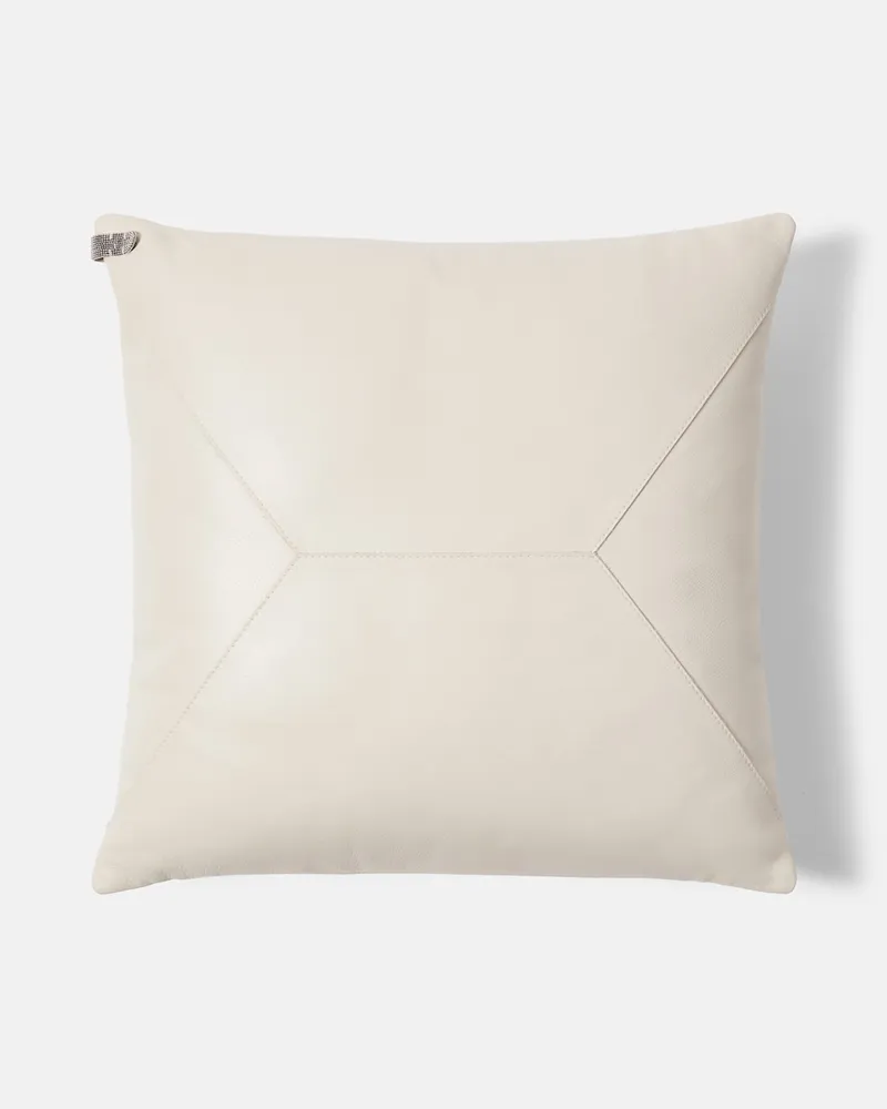 Brunello Cucinelli Kissen Monili aus Leder Beige