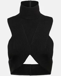 Alaïa Alaia Cropped-Top aus Rippstrick Schwarz