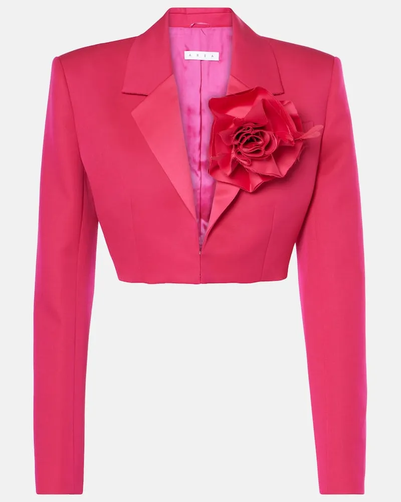 Area Cropped-Blazer aus Wolle Pink