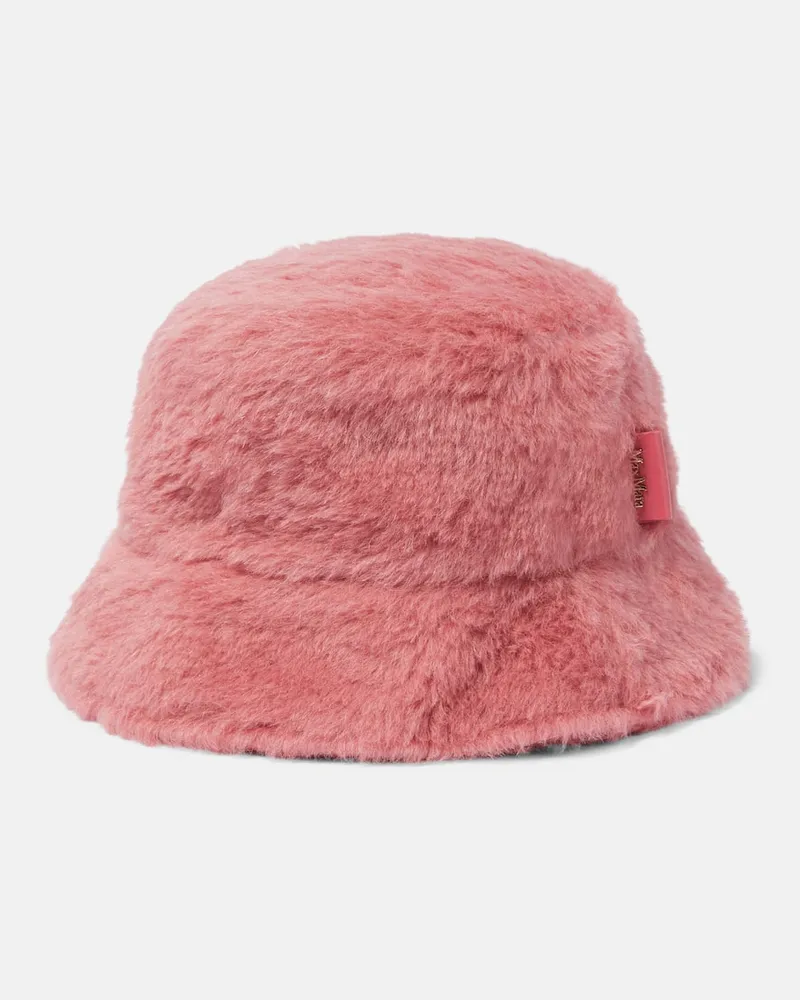 Max Mara Hut Figura aus Teddyfleece Pink
