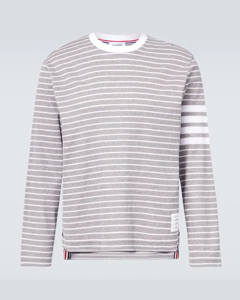 Thom Browne Longsleeve Milano 4-Bar aus Baumwolle Grau