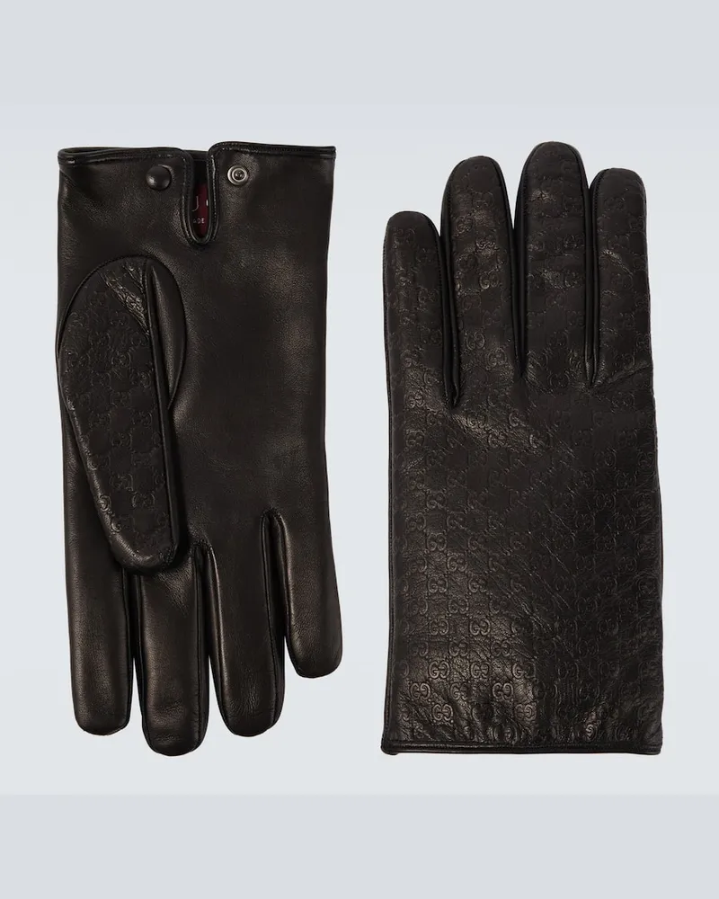 Gucci Handschuhe GG aus Leder Schwarz