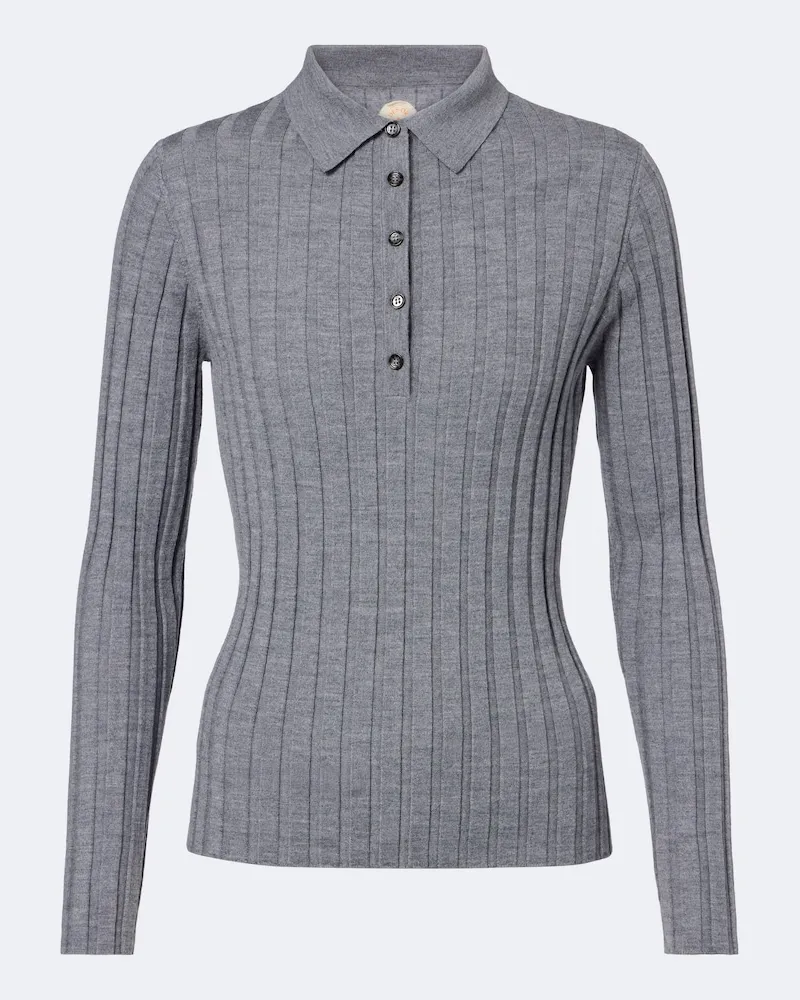 Jardin des Orangers Polopullover aus Schurwolle Grau