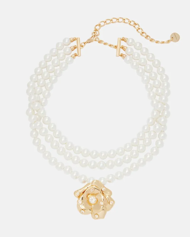 Self-Portrait Verzierter Choker Weiß