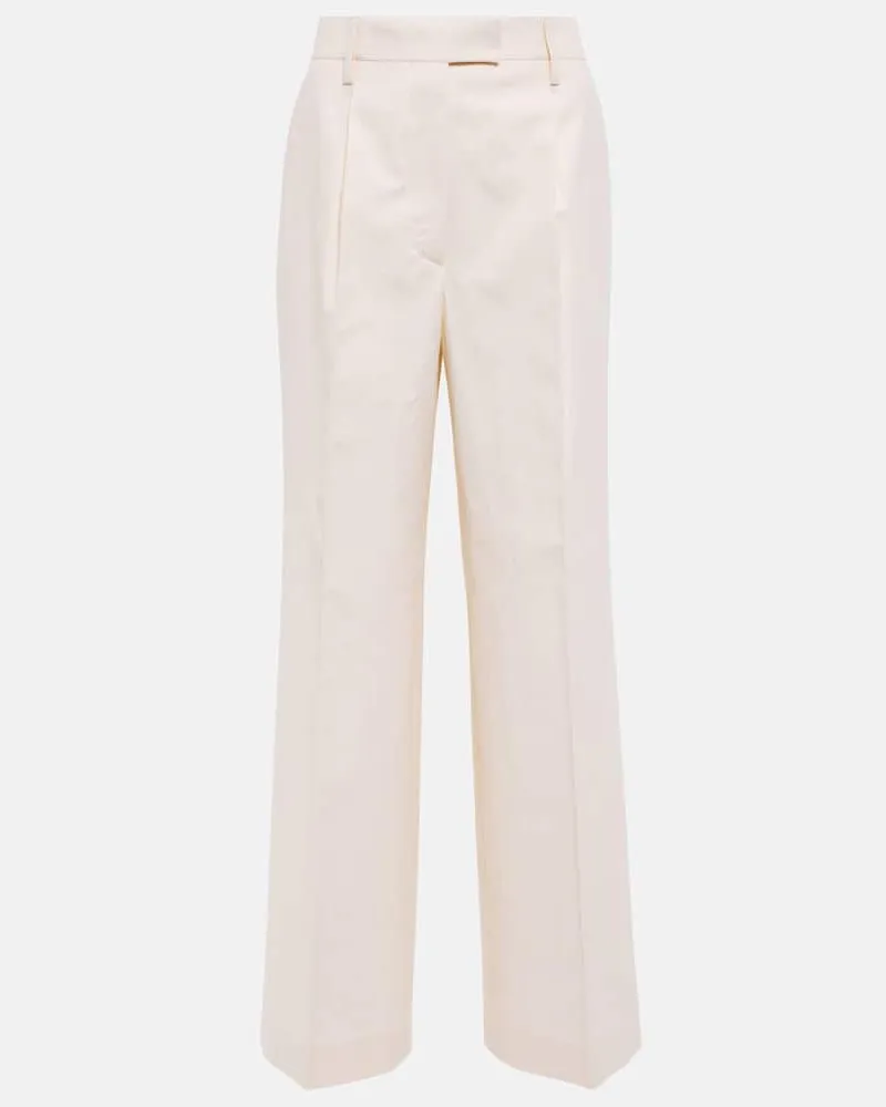 Prada High-Rise-Hose Weiß