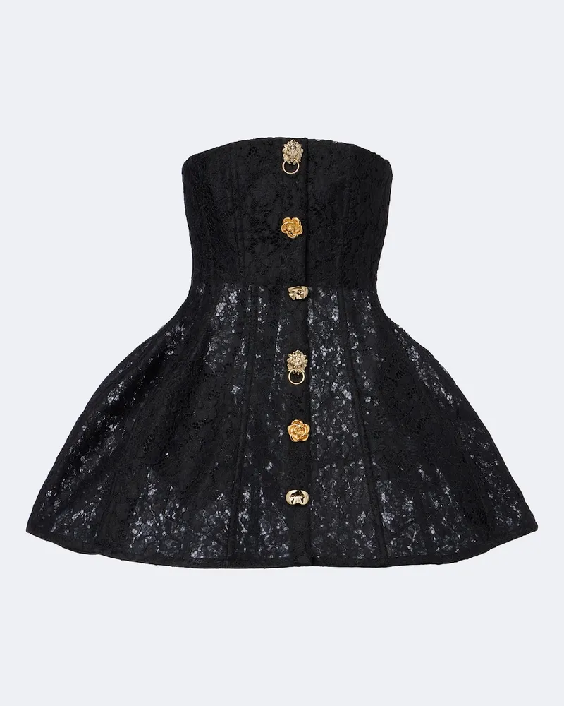 Blumarine Bustier-Kleid mit Spitze Schwarz