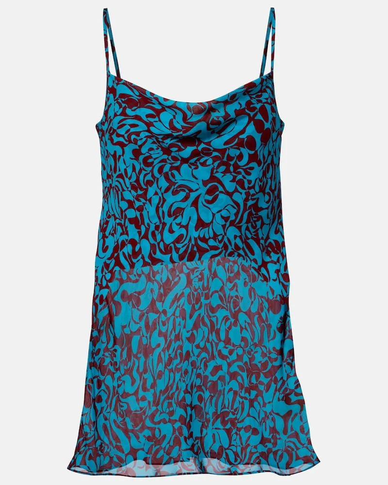 Dries van Noten Bedrucktes Top Blau