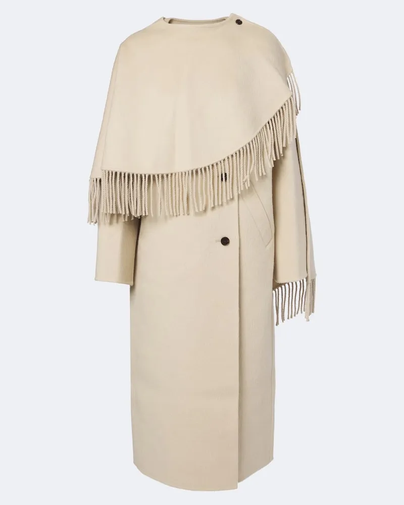 Róhe Róhe Cape-Mantel aus einem Alpakawollgemisch Beige