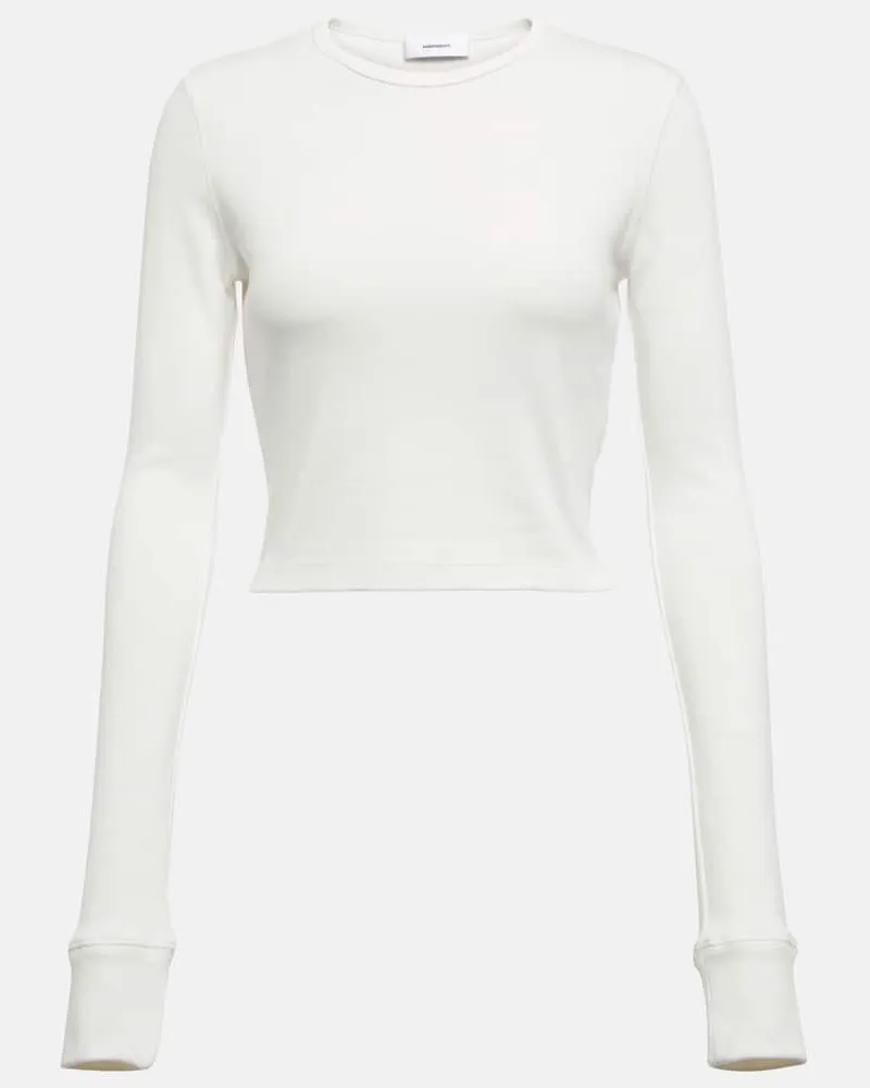 WARDROBE.NYC X Hailey Bieber Cropped-Top HB Weiß