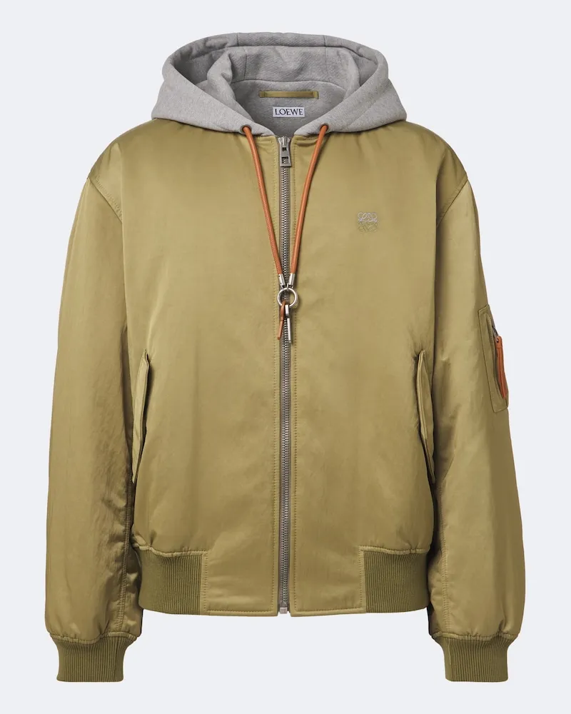Loewe Bomberjacke mit Jersey Grün