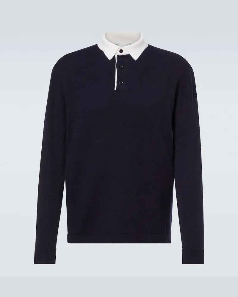 ALLUDE Polopullover aus Wolle und Kaschmir Blau