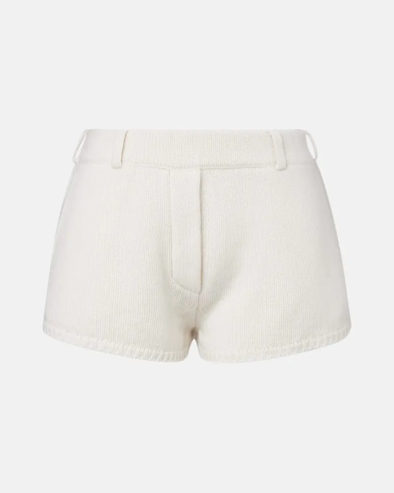Lisa Yang Low-Rise Shorts aus Kaschmir Weiß