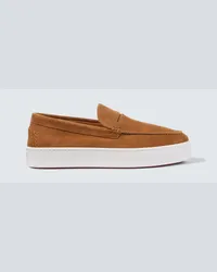 Christian Louboutin Loafers Paqueboat aus Veloursleder Braun