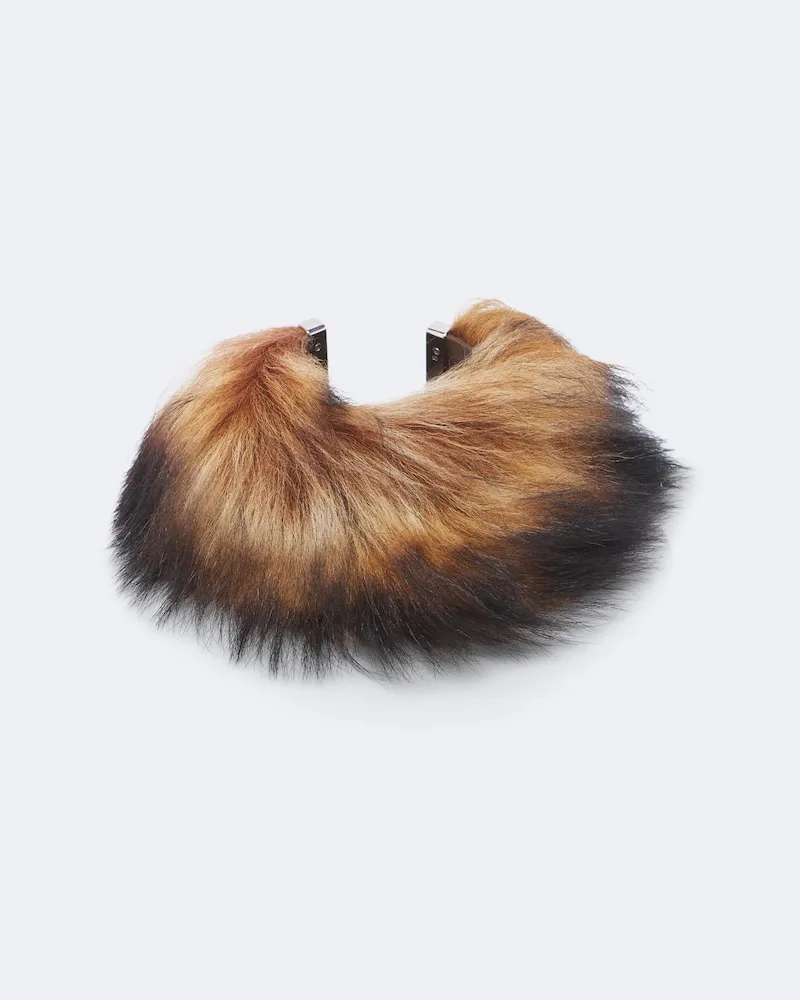 Acne Studios Armreif aus Shearling Braun