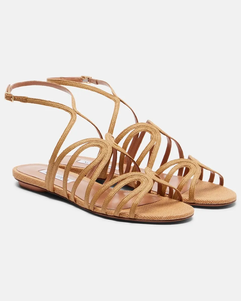 Aquazzura Sandalen Serenade aus Raffiabast Beige