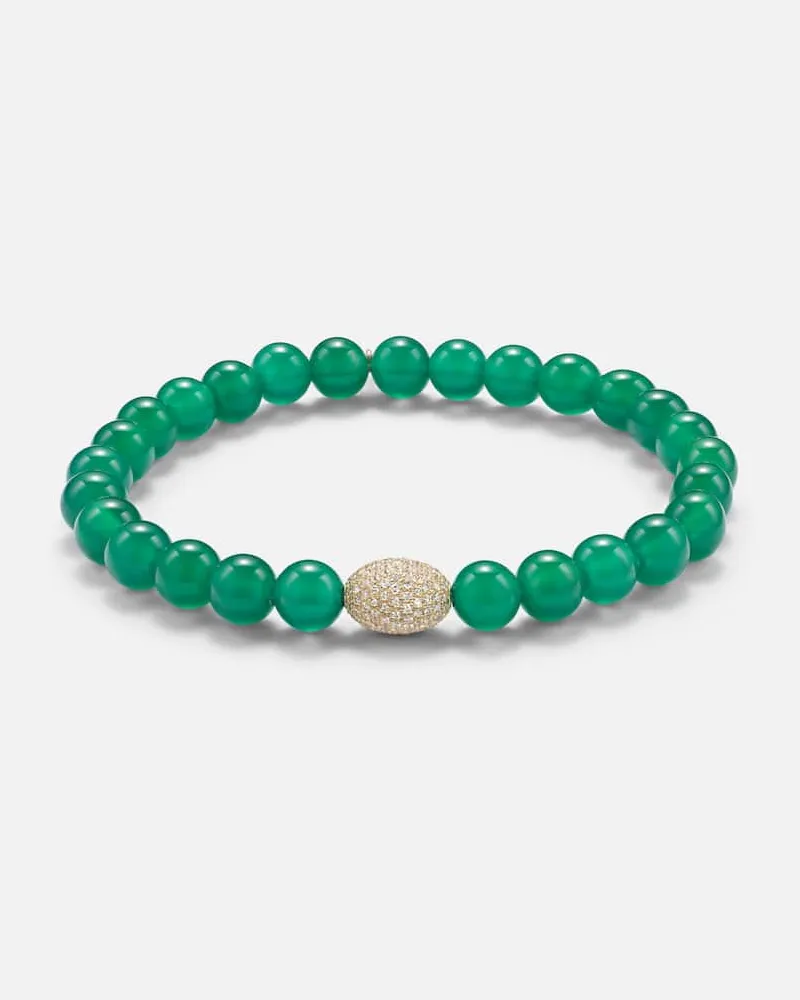 Sydney Evan Armband aus Onyx mit 14kt Gelbgold und Diamanten Grün