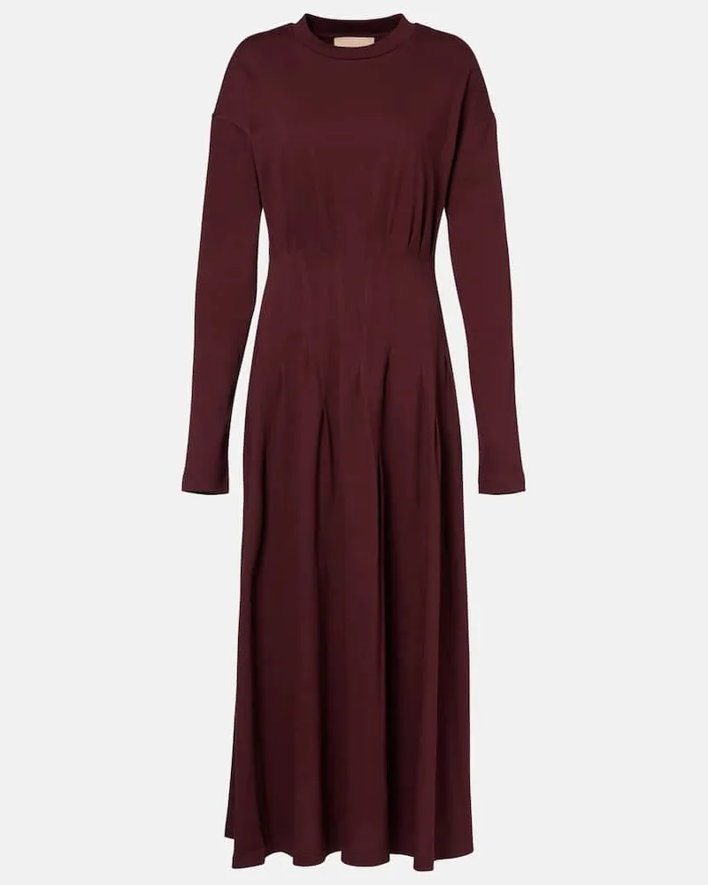 PLAN C Midikleid aus Baumwolle Burgund