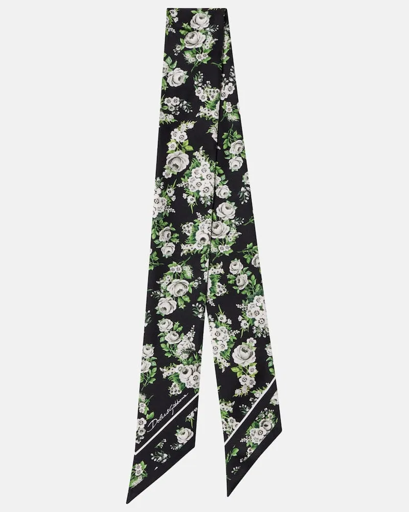 Dolce & Gabbana Tuch aus Seiden-Twill Schwarz