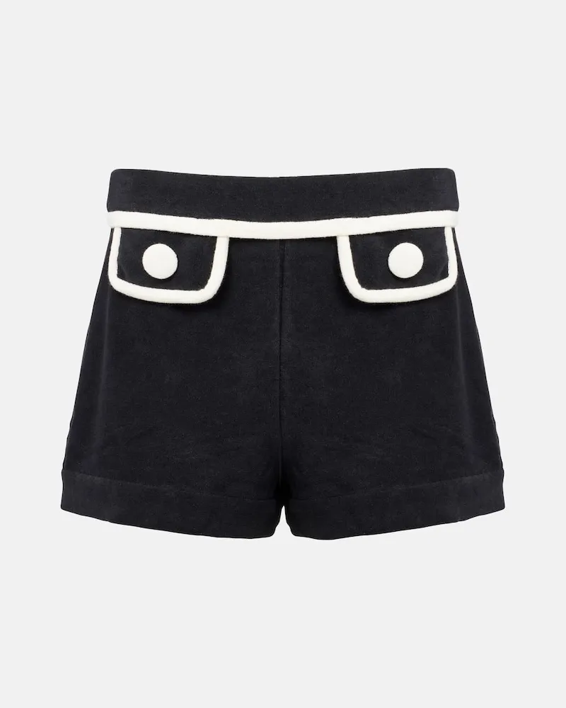 Adriana Degreas High-Rise Shorts aus Frottee Schwarz