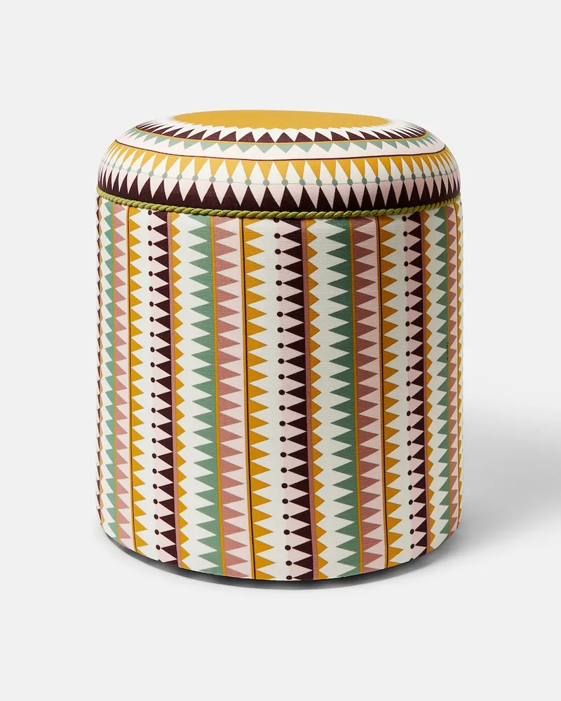 La DoubleJ Bedruckter Pouf Baba' aus Canvas Multicolor