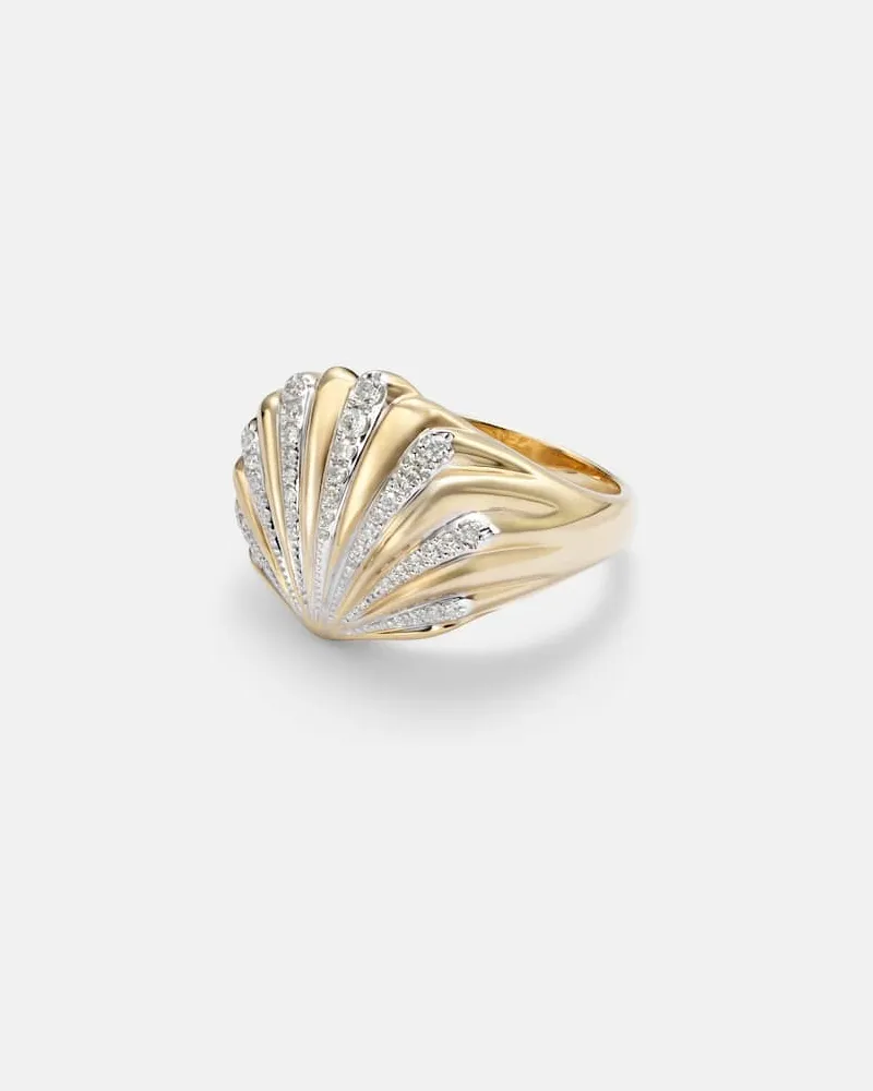 Yvonne Léon Yvonne Léon Ring Coquillage aus 18kt Gelbgold (750/1000) mit Diamanten Gold