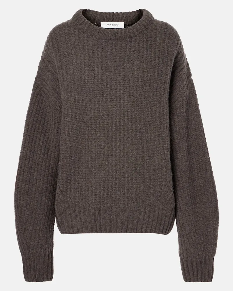 Aya Muse Pullover aus Rippstrick Braun