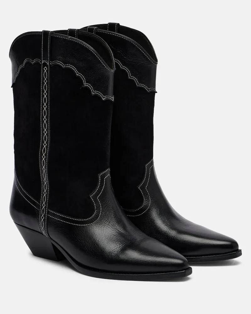 Isabel Marant Westernstiefel Duerte 40 aus Leder und Veloursleder Schwarz